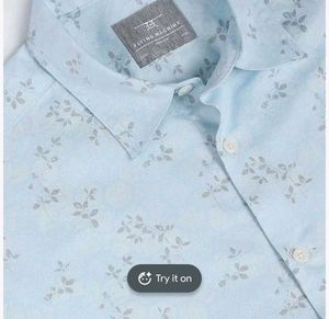 Flying Machine Light Blue Floral Print Shirt