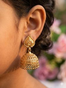 Exquisite Gold Jhumka Earrings