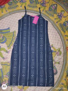 Blue Noddle Strip Kurti