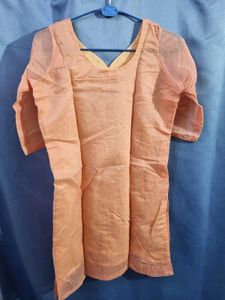 Peach Embellished Kurta Set