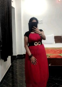 Red & Black midi Dress