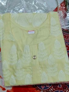 Light Yellow Chikankari Kurta