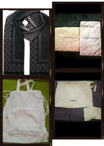 Designer Scarf, Dust Bags Lot