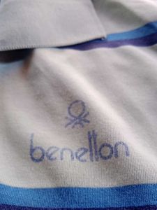 Benetton Striped Polo T-Shirt