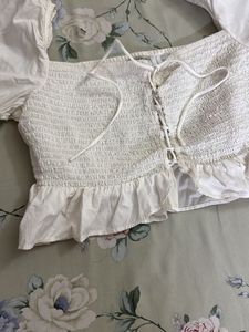 Guess White Crop Top