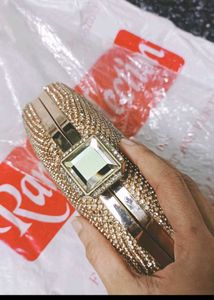 Stunning Gold Rhinestone Clutch Bag