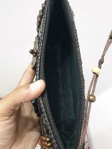 Vintage wooden Beaded Bag