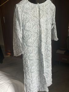 Embroidered Grey Kurta