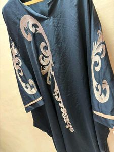 Elegant Black Abaya with Gold Embellishments