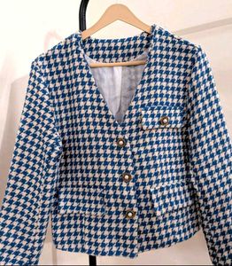 Tweed jacket,Houndstooth Blazer,tweet jacket,tweed