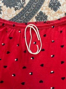 Cute Red Heart Print Shorts