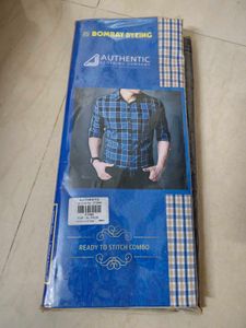 2 in 1 Unstitched Shirt & Pant For Men