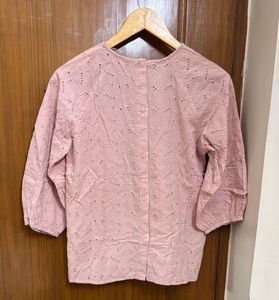 Broderie Anglaise Pink Top