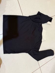 Collared Black Long Sleeve Top