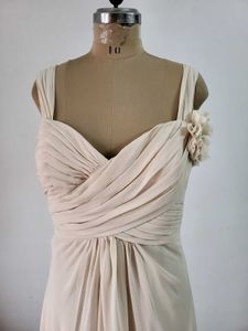 Elegant Chiffon Gown with Floral Accent