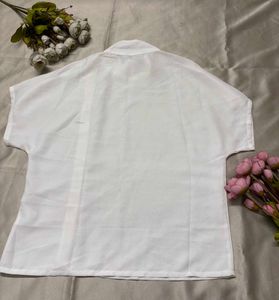 Stylish White Button-Up Top