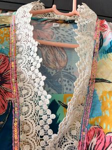 Bohemian Floral Print Kurti and pant set