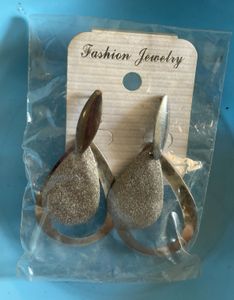 Silver Glitter Teardrop Statement Earrings