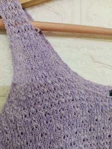 Lilac Knit Crop Tank Top