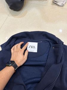 Zara Navy Blue Moto Jacket | Winter Wear |Chest 40