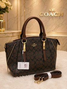 COACH SIGNATURE CANVAS SATCHEL SHOULDER BAG*