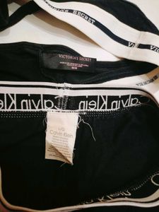 Calvin Klein Black Logo Briefs with victoria bra
