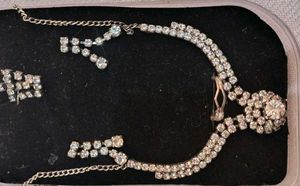 Sparkling Rhinestone Necklace and Earring Set