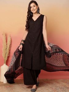 Elegant Black Kurta Set with Dupatta