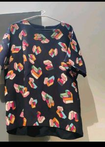 Colorful Geometric Print Top