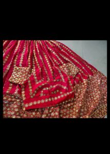 pure vintage Pink &amp; Gold Embroidered Lehenga Choli