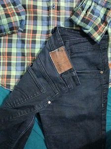 Men's Plaid Shirt and Jeans Combo