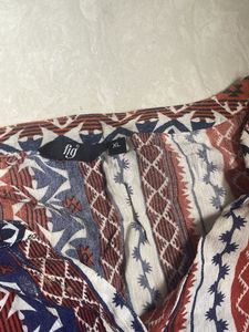 Boho Print V-Neck Tunic Top