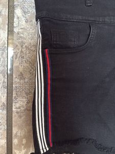 Black High-Waisted Denim Shorts