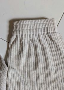 Relaxed Ribbed Wide Leg Pants