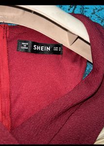 Elegant Maroon Halter Neck Dress