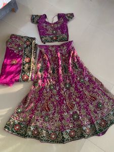 Y2k heavy work lehenga