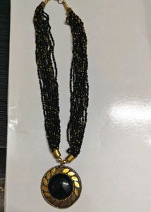 Combo of Black Beaded Necklace and ho
