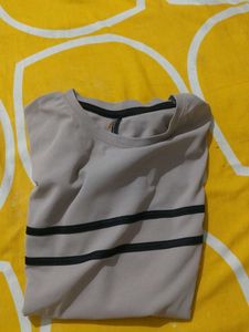 Men's Gray Striped T-Shirt