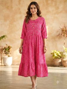 Pink Bandhani Kurta 💓