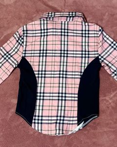 Pink Plaid Button-Up Shirt