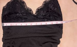 Black Lace Halter Neck Ruched Top
