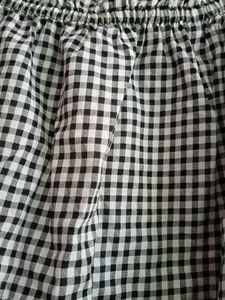 DNMX printed off shoulder Checkered Top