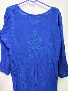 Navy Blue 3 D premium  chikankari kurti