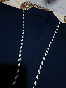 Neavy Blue Abaya/Burkha with White Trim
