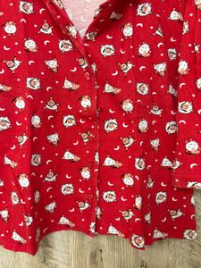 Cozy Red Christmas Pajama Top