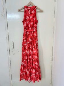 Women Red Floral Maxi Dress