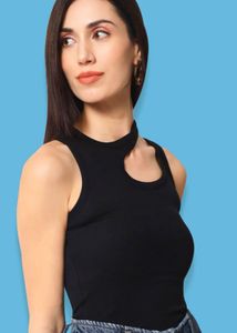 Chic Black Cutout Tank Top
