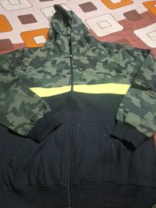 Cool Camo & Black Zip-Up Hoodie