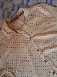 Cream Colour Printed Shirt