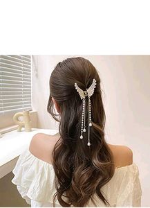 Brand New Pearl Wing Hair Claw Butterfly Clip
